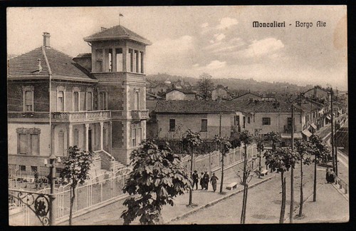 Cartolina moncalieri borgo - moncalieri,