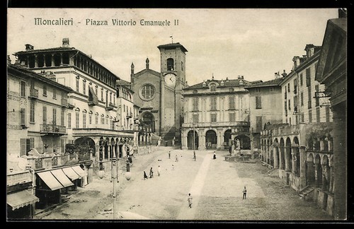 Cartolina moncalieri piazza - moncalieri,,