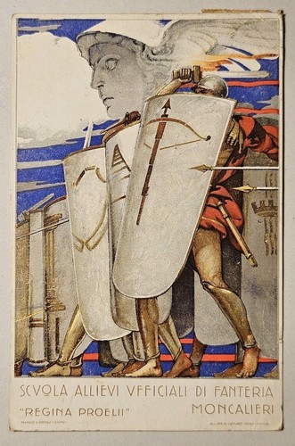 Cartolina militare scuola - militare,